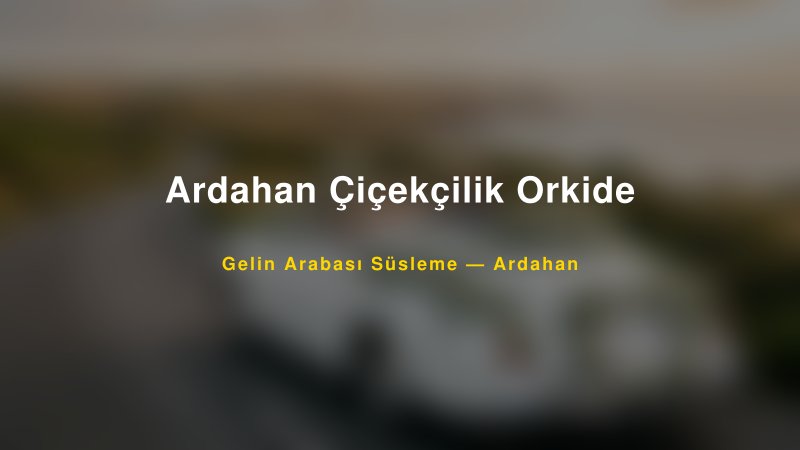 Ardahan Çiçekçilik Orkide — Ardahan Kır Düğünü Mekanı Rehberi